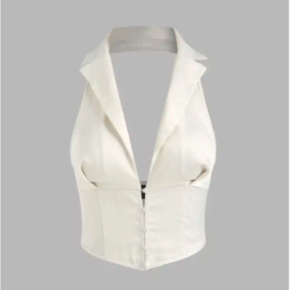 CIDER WHITE SILK HALTER